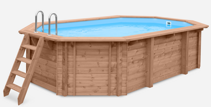 Blue Lagoon Wooden Pool – 5.63m L x 3.52m W x 1.24m Deep