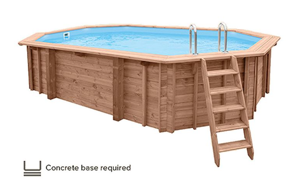 Sea Breeze Wooden Pool – 6.07m L x 3.96m W x 1.31m Deep