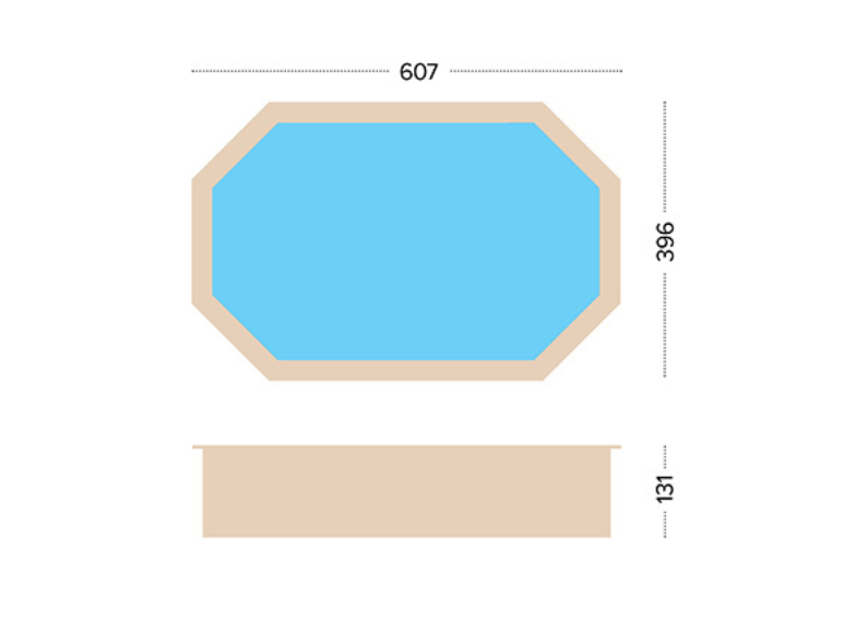 Sea Breeze Wooden Pool – 6.07m L x 3.96m W x 1.31m Deep